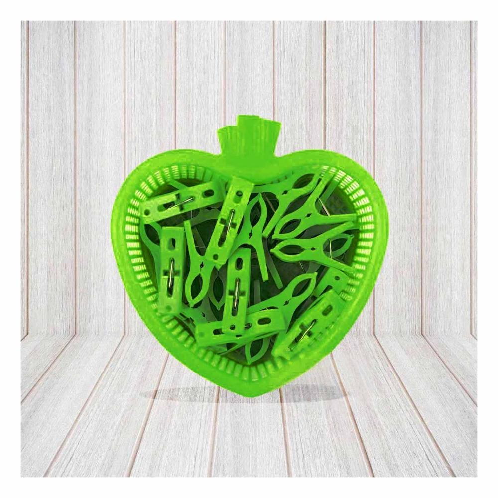 Contenedor Versatil Verde Diseño de Corazon con 24 Ganchos 17x17cm Y+Regalo Sticker