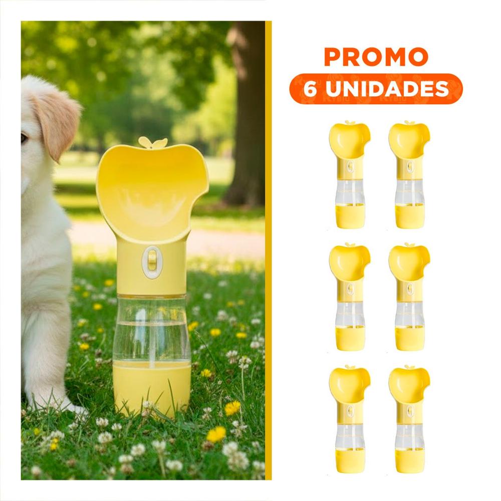 Pack6 Envase Portatil Amarillo con Forma de Manzana
