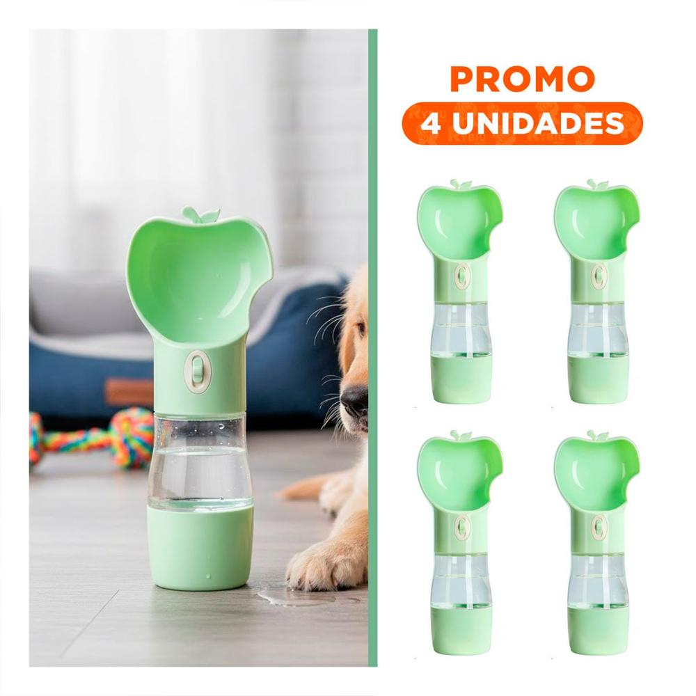 Pack4 Envase Portatil de Diseño Manzana Verde Y+Regalo Sticker