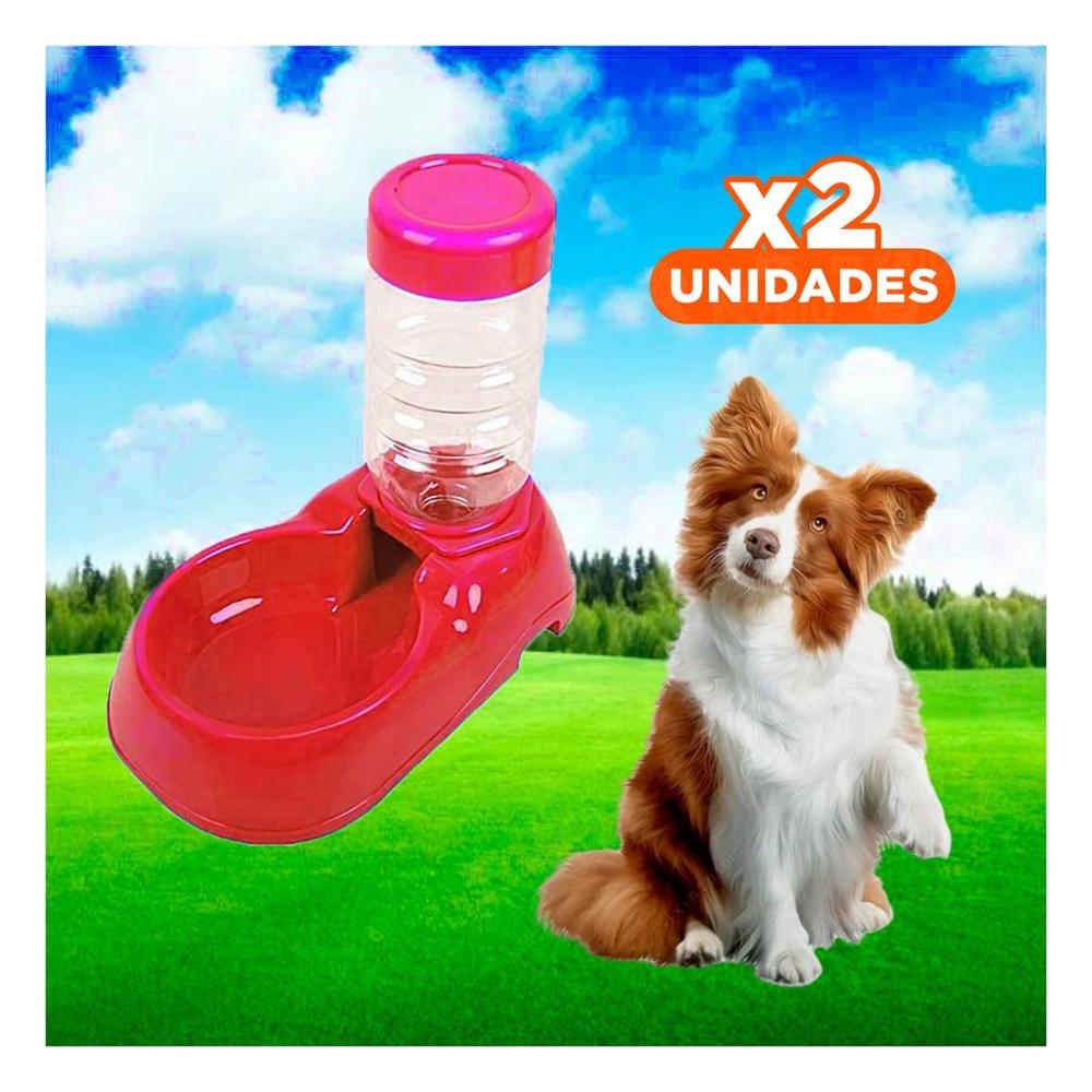 Pack2 Fuente de Agua para Mascota Rojo de Alta Calidad y Firme Y+Regalo Sticker