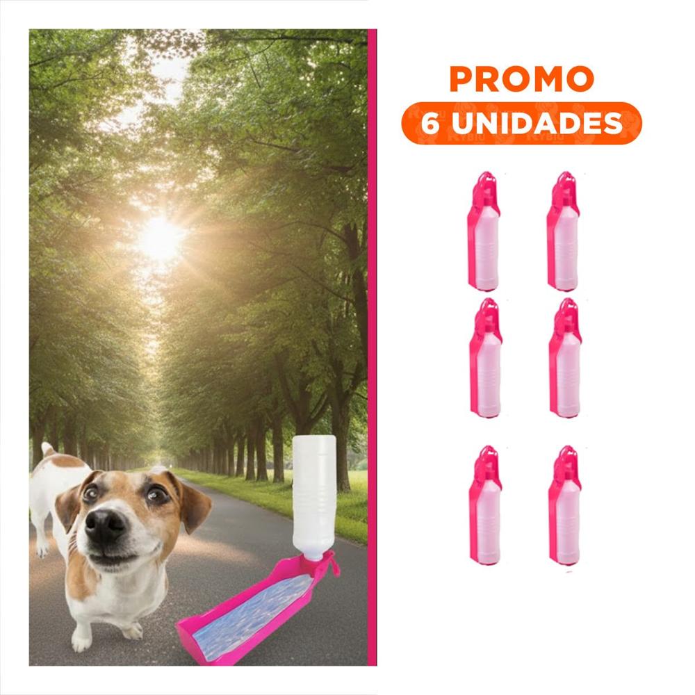 Pack6 Solucion Compacta Rosada para Mascota en Viajes y Paseos