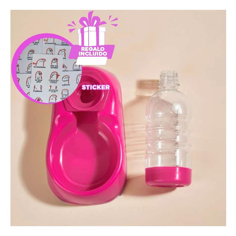 Bebedero Automatico Rosado de Agua para Mascota Comodo y Practico Y+Regalo Sticker