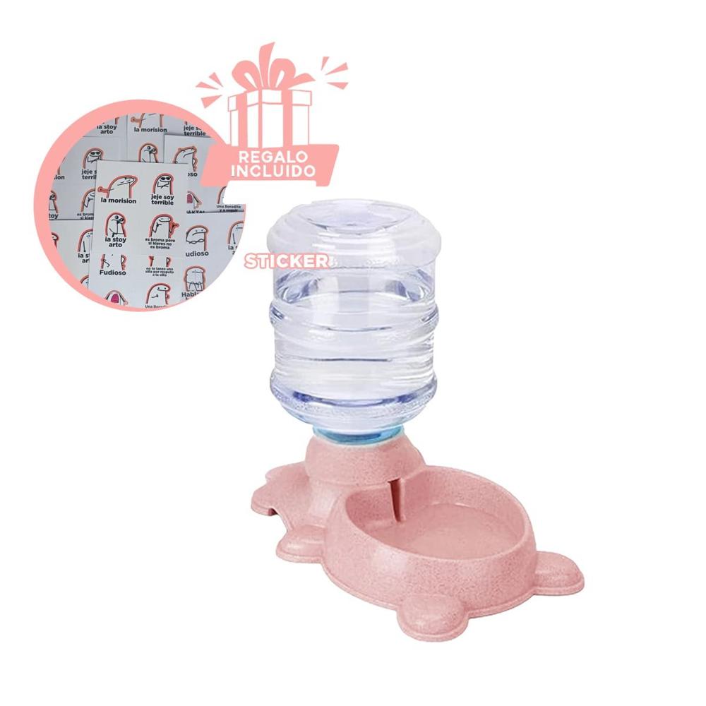 Accesorio para Perro Plomo Circular con Bidon Plastico Rosado Y+Regalo Sticker