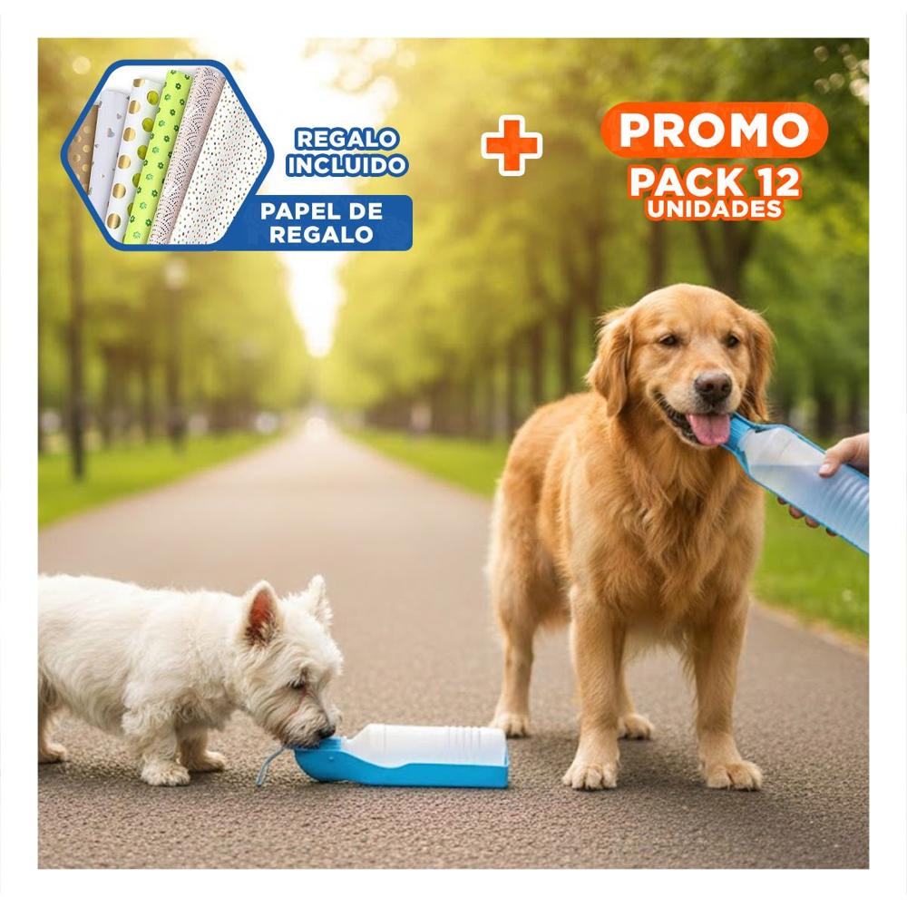 Pack12 Envase Funcional Celeste para Perro con Sistema Simple y Compacto Y+Papel Regalo