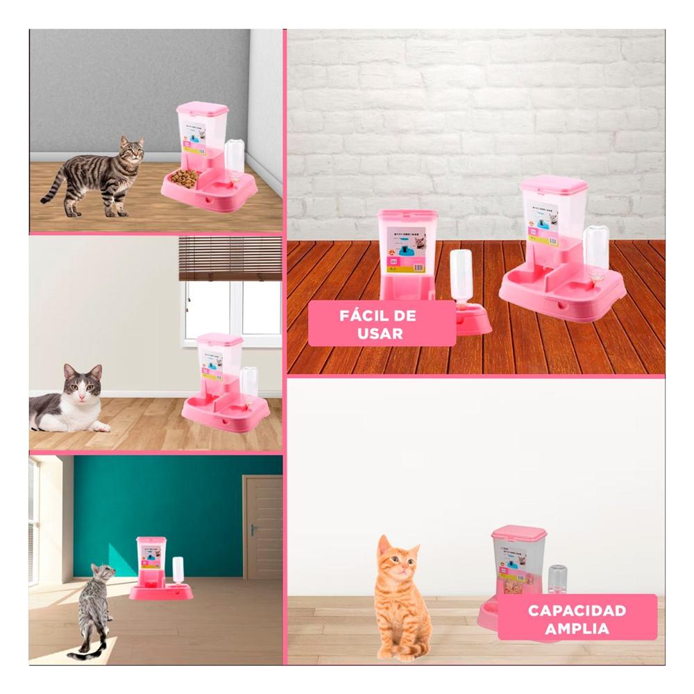 Bebedero Combinado para Mascota Rosado Estable y Seguro Reforzad Y+Post It