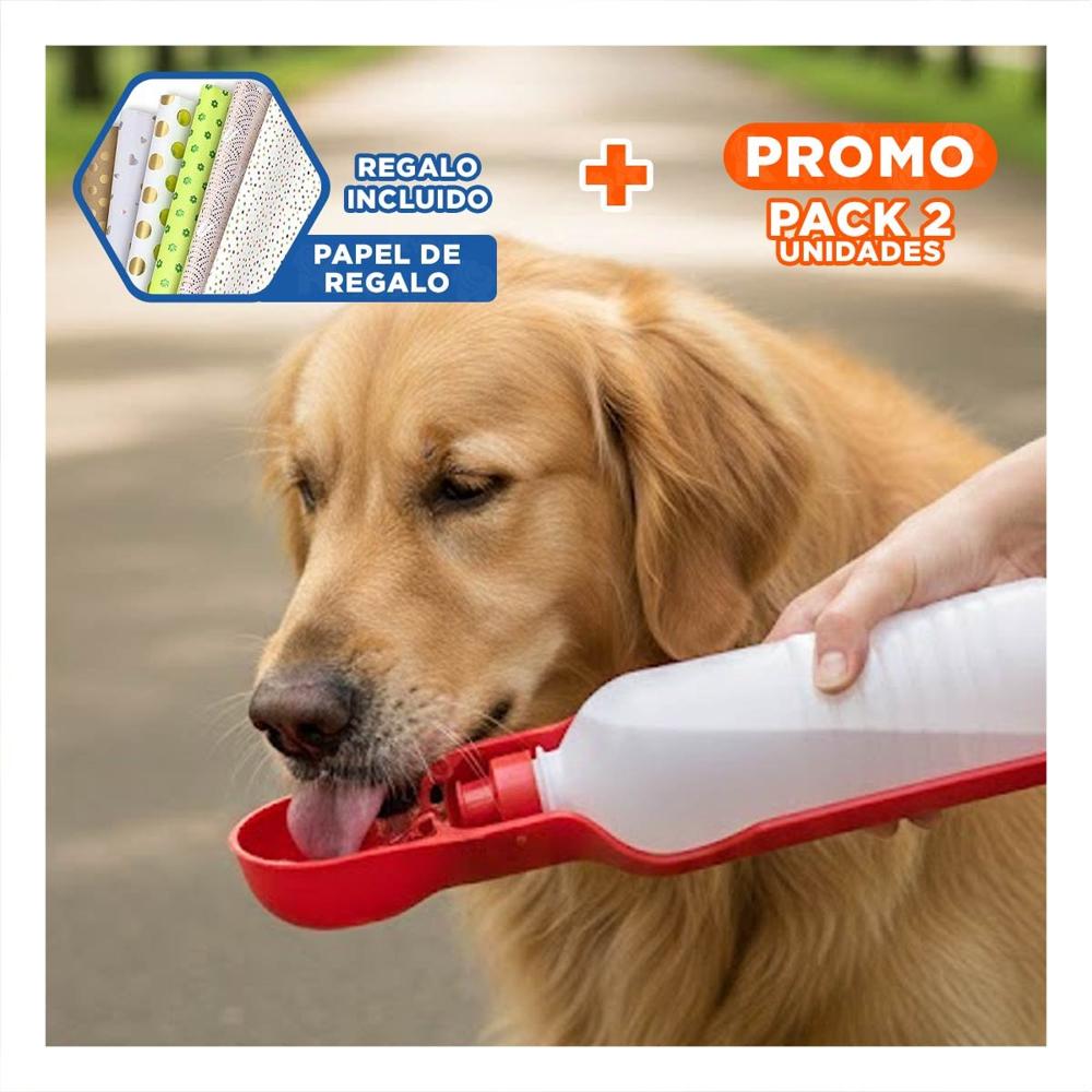 Pack2 Producto Compacto Rojo para Mascota con Dispensador Practico Diario Y+Papel Regalo
