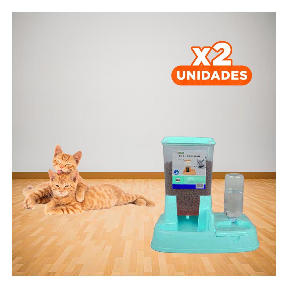 Pack2 Area de Comida y Bebida Celeste para Mascota Comoda y Segura Reforzada Y+Regalo Sticker