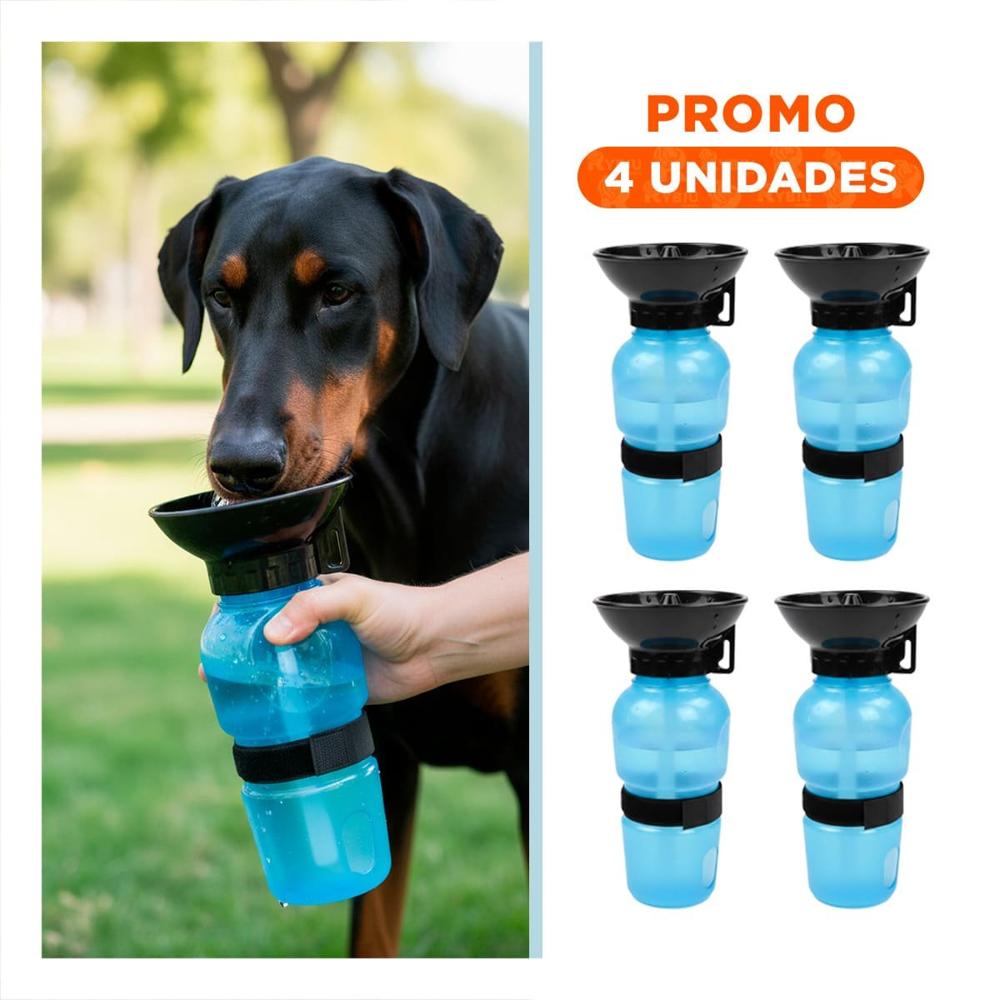 Pack4 Equipo de Agua para Perro Aqua Dog Azul Portatil Y+Regalo Sticker