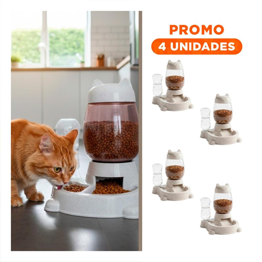 Pack4 Bebida Combinada Pet Gato Blanco Blanco Practico Y+Regalo Sticker