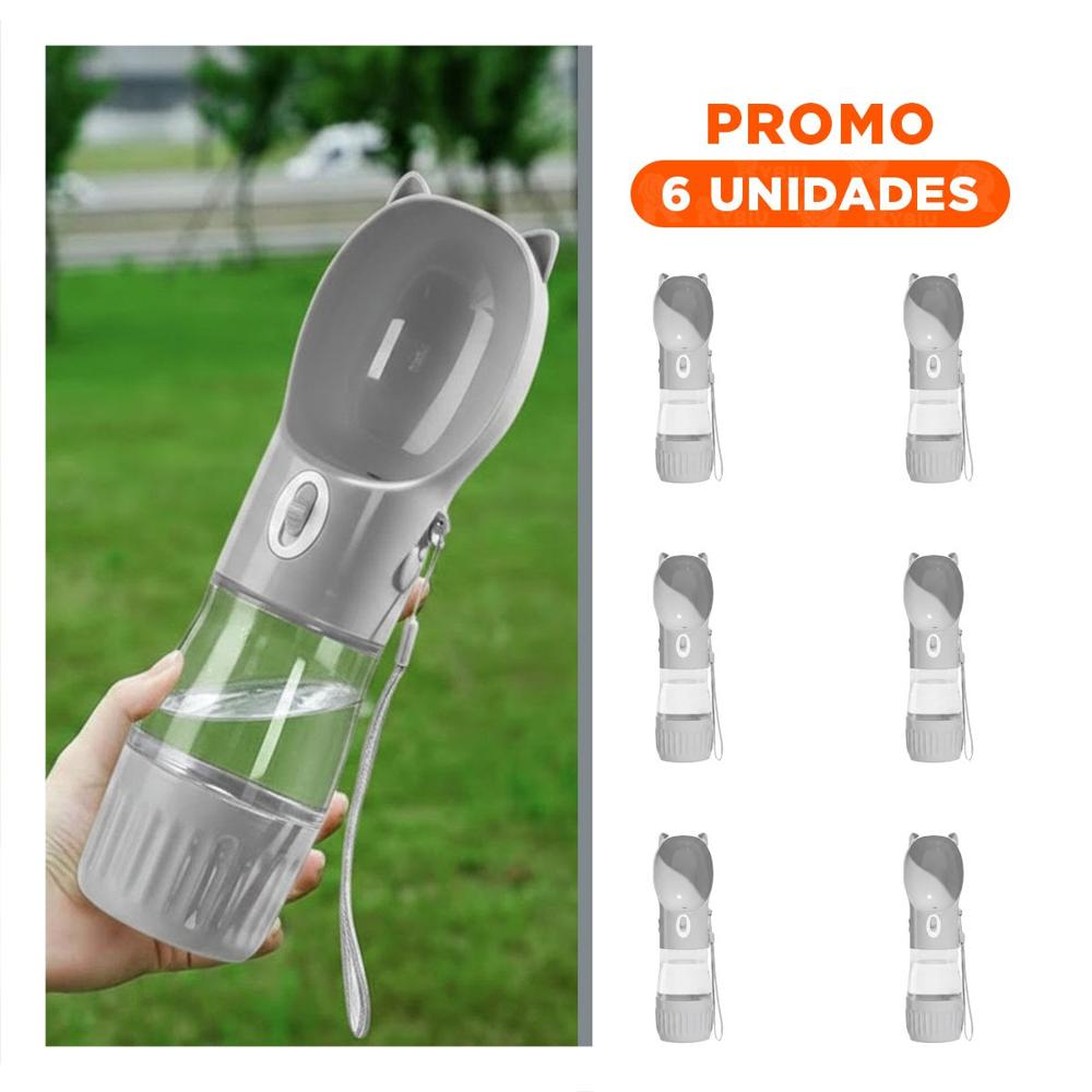 Pack6 Botella Practica Gato Plomo para Llevar en Bolso
