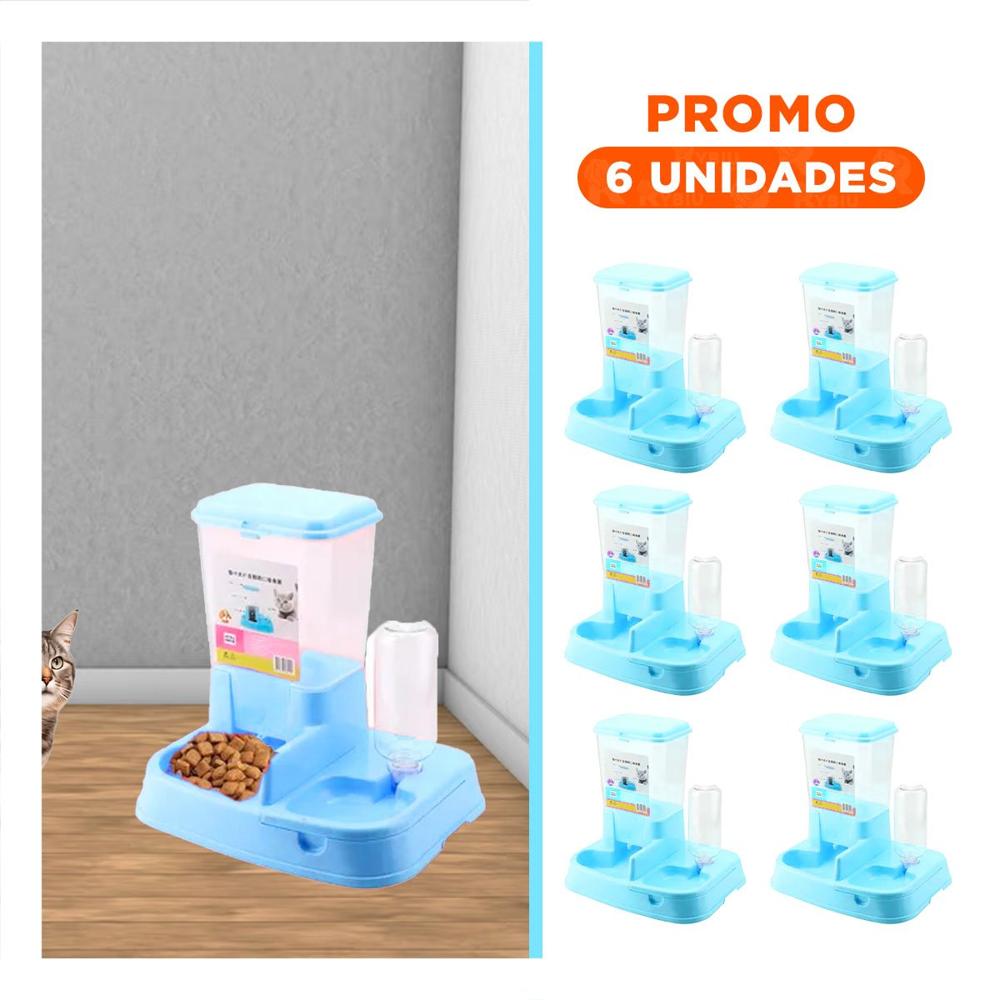 Pack6 Base Doble para Mascota Celeste Durable y Estable Firme