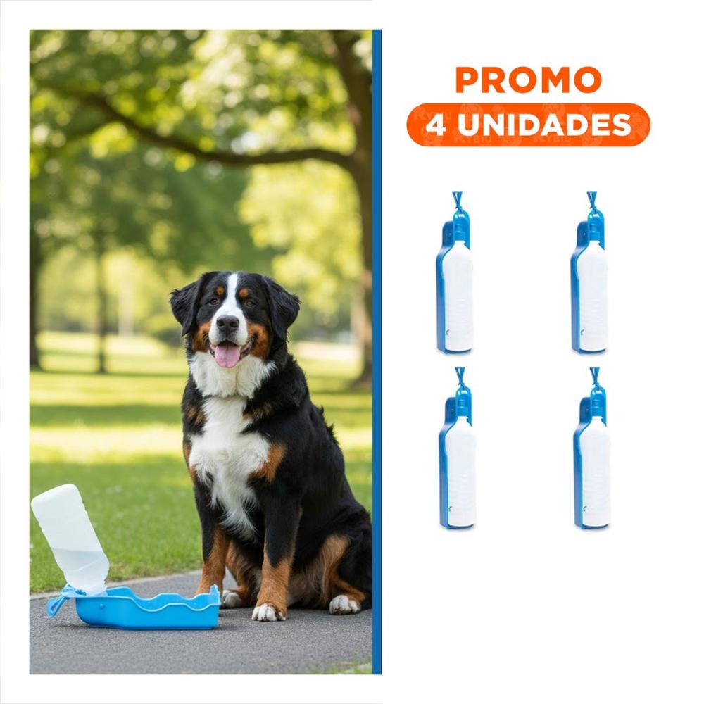 Pack4 Contenedor Compacto Celeste para Mascota con Uso Diario en Exteriores Y+Regalo Sticker