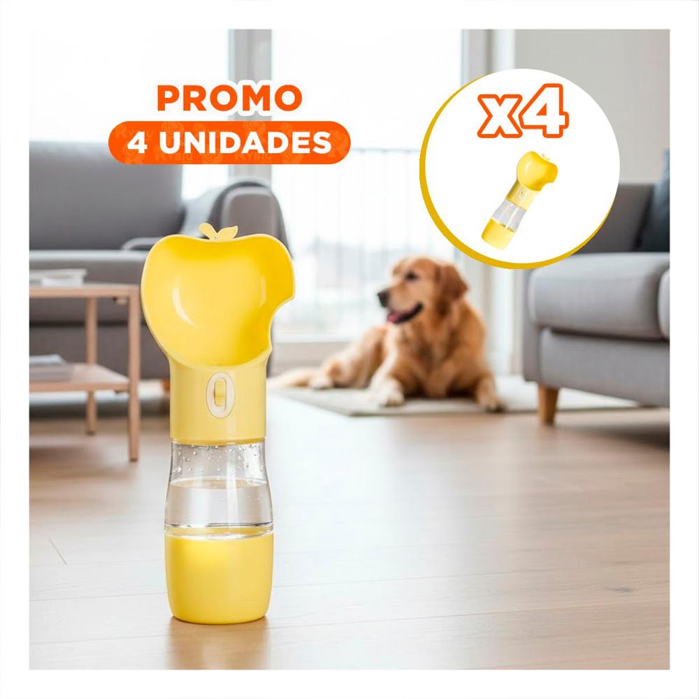 Pack4 Envase Portatil Amarillo en Forma de Manzana