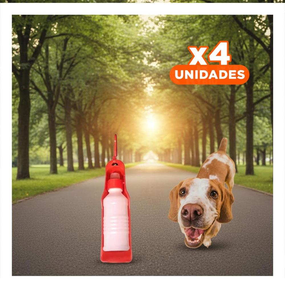 Pack4 Accesorio Compacto Rojo para Mascota en Paseos y Viajes