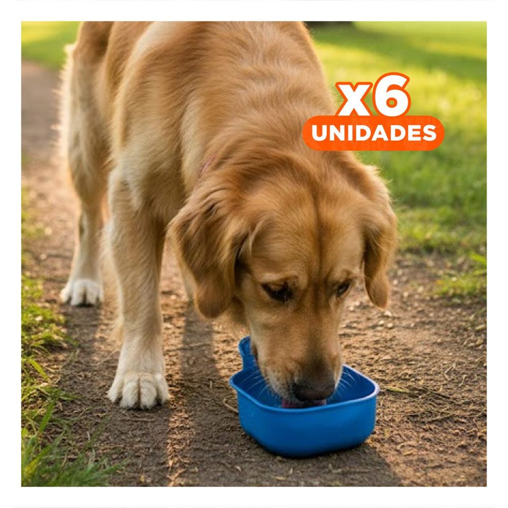 Pack6 Envase Compacto Celeste para Perro con Sistema Integrado y Facil Uso Y+Regalo Sticker