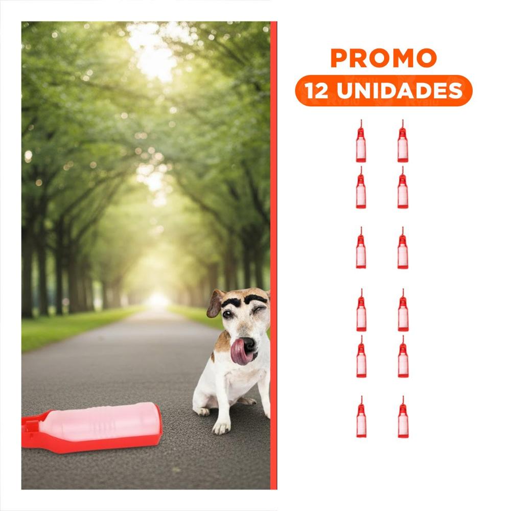 Pack12 Envase Funcional Rojo para Perro con Sistema Simple y Compacto Y+Regalo Sticker