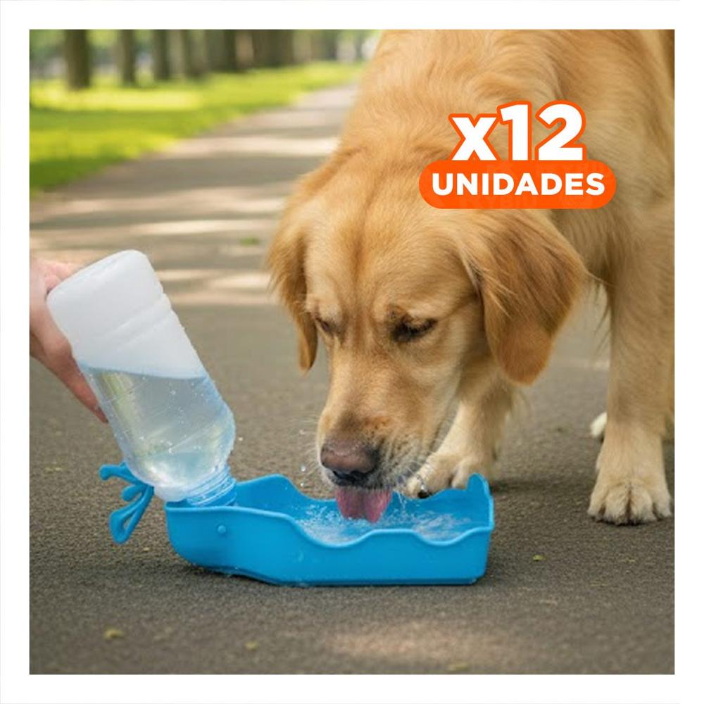 Pack12 Deposito Funcional Celeste para Mascota con Dispensador Integrado