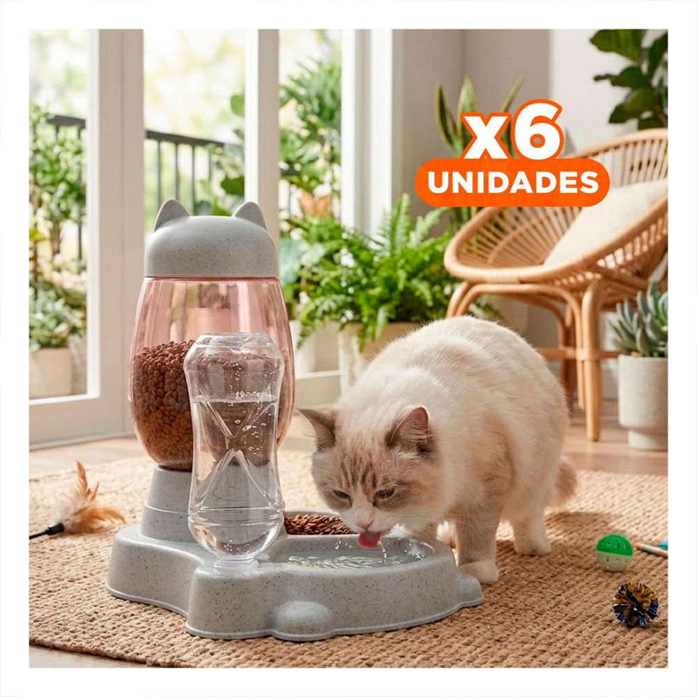 Pack6 Comida Combinada Pet Gato Blanco Gris Elegante Y+Regalo Sticker