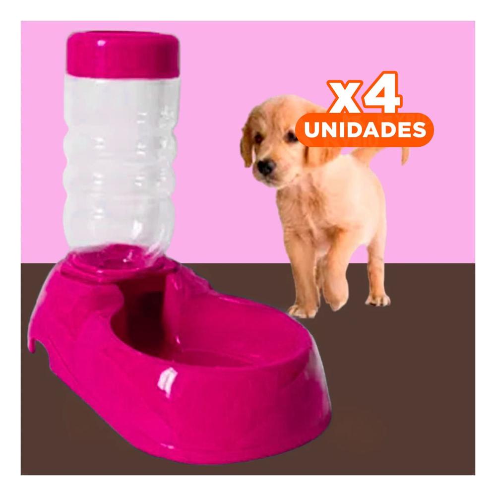 Pack4 Modulo de Agua Rosado para Mascota Practico y Resistente y Seguro