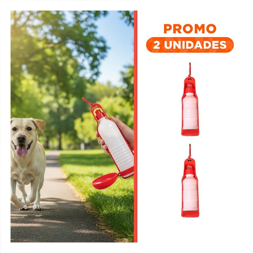 Pack2 Articulo Compacto Rojo para Perro con Uso Portatil en Paseo