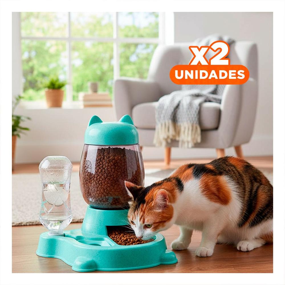 Pack2 Alimento Unido Pet Gato Blanco Celeste Seguro y Funcional Y+Regalo Sticker