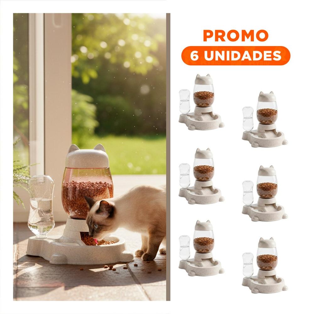 Pack6 Bebida Doble Pet Gato Blanco Blanco Practica y Limpia