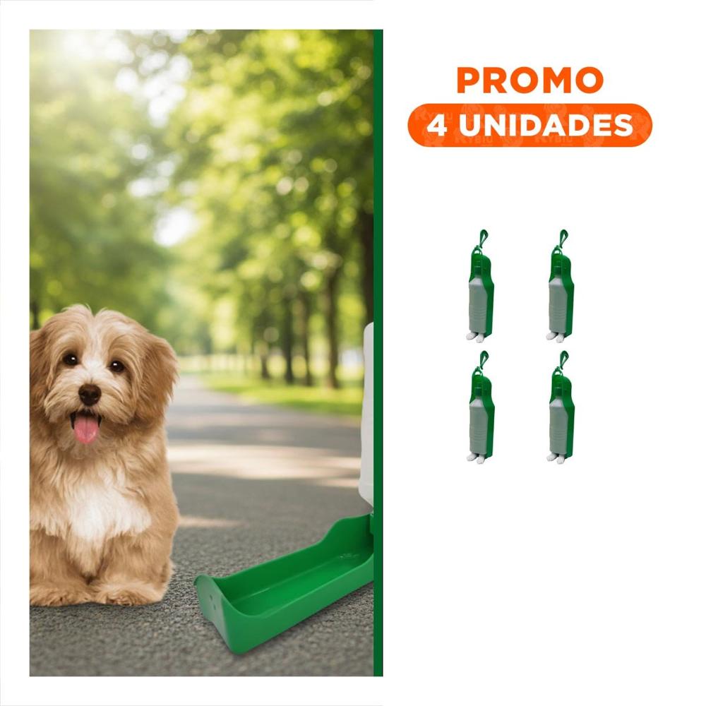 Pack4 Envase Compacto Verde para Perro con Sistema Integrado y Facil Uso Y+Regalo Sticker