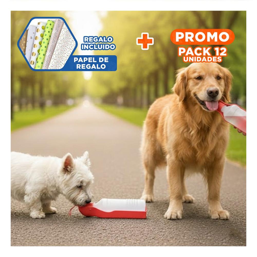 Pack12 Deposito Funcional Rojo para Mascota con Dispensador Integrado Y+Papel Regalo