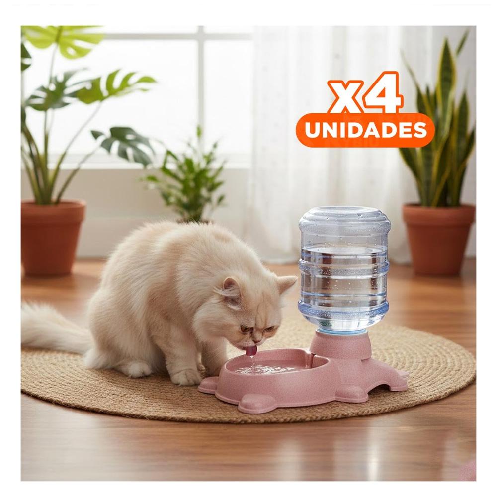Pack4 Producto Duradero para Perro Plomo Circular con Bidon Plastico Rosado