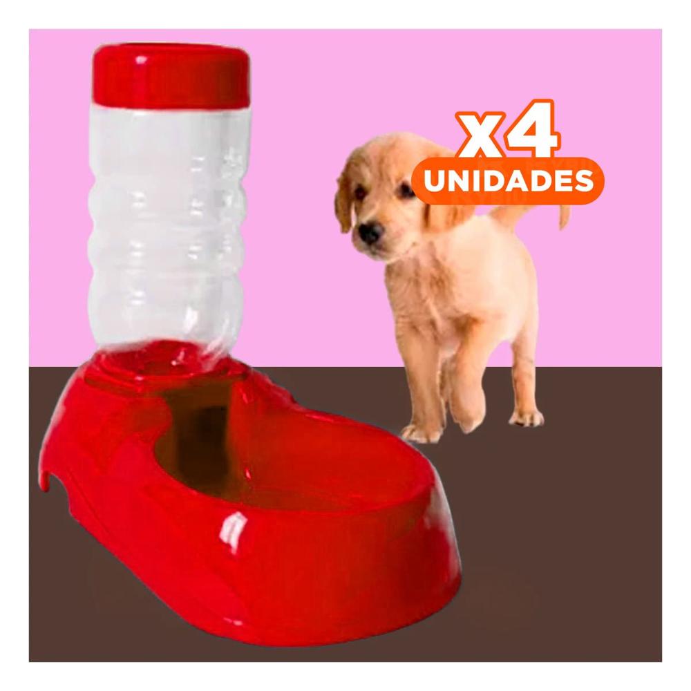 Pack4 Modulo de Agua Rojo para Mascota Practico y Resistente y Seguro