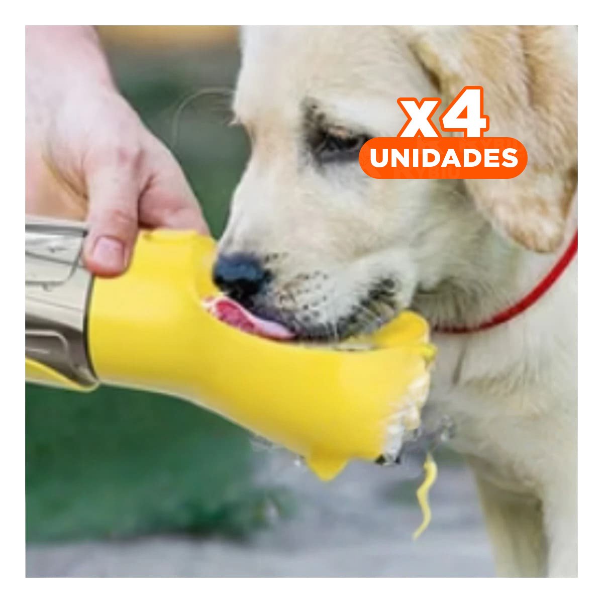 Pack4 Frasco Portatil 4 en 1 Dispensador con Bolsita Amarillo Mediano