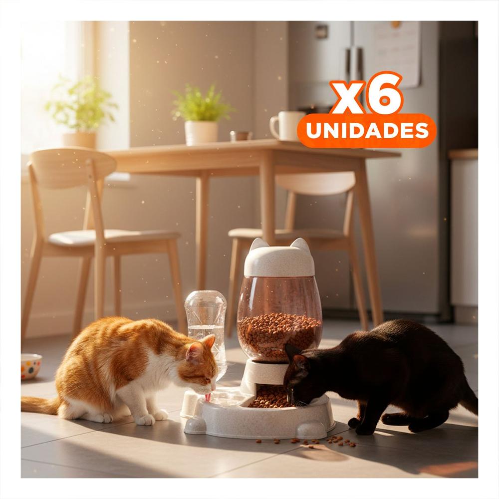 Pack6 Bebida Combinada Pet Gato Blanco Blanco Moderno Y+Regalo Sticker