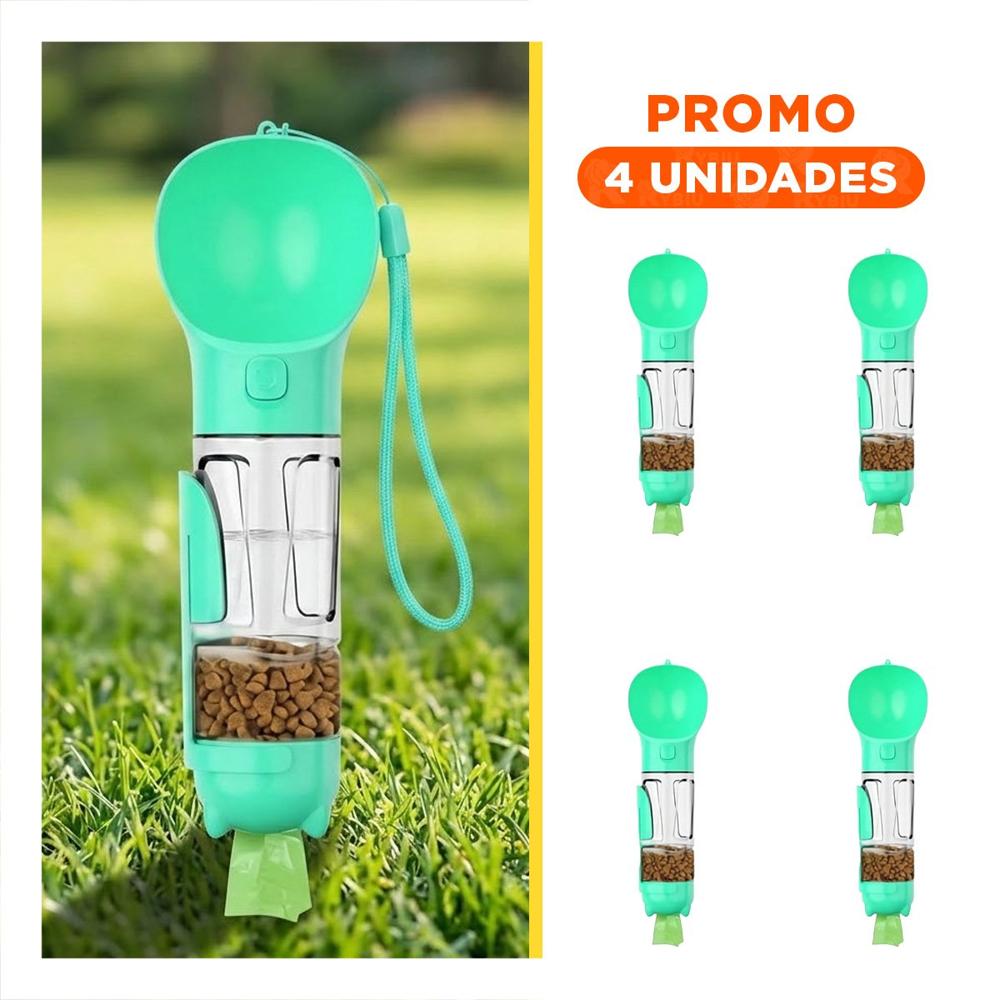 Pack4 Set Portatil 4 en 1 Dispensador con Bolsita Celeste Mediano Y+Regalo Sticker