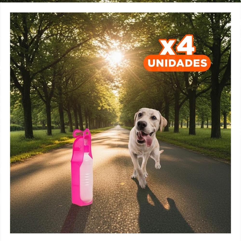 Pack4 Recipiente Compacto Rosado para Perro con Dispensador Integrado