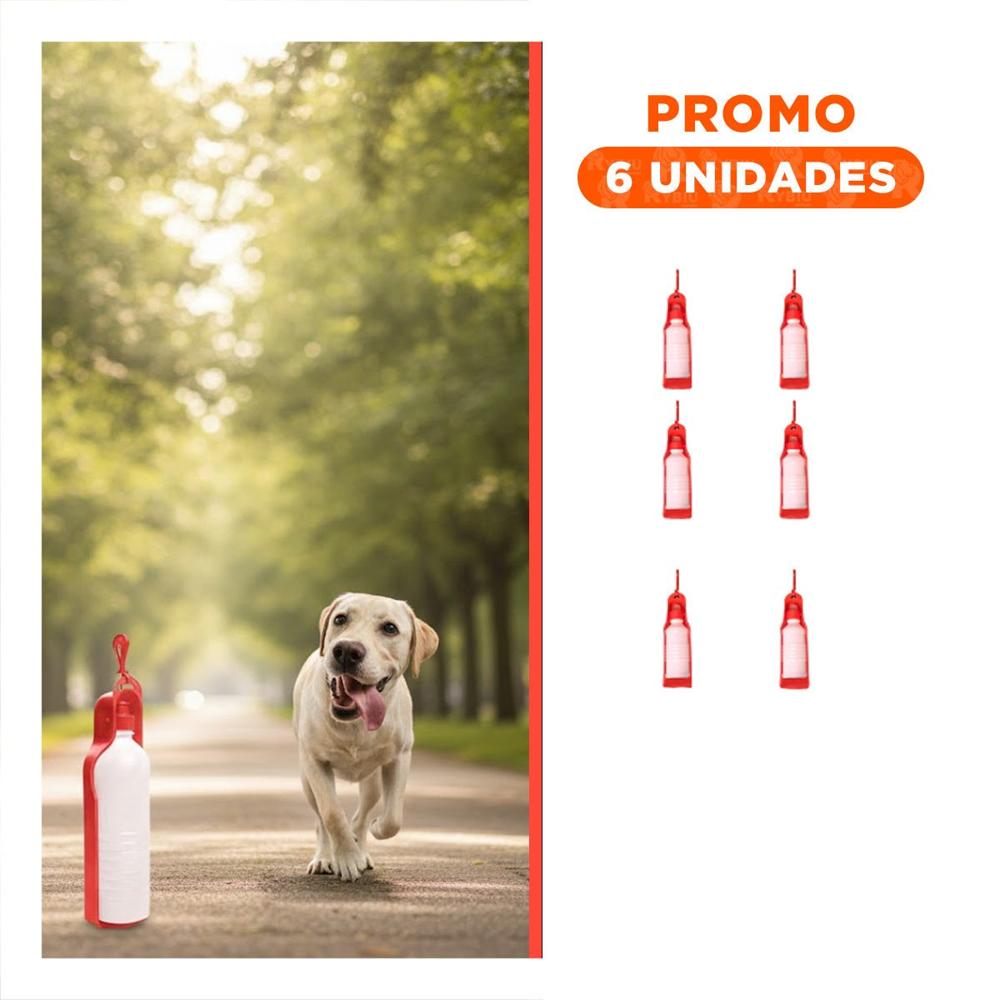 Pack6 Recipiente Compacto Rojo para Perro con Dispensador Integrado