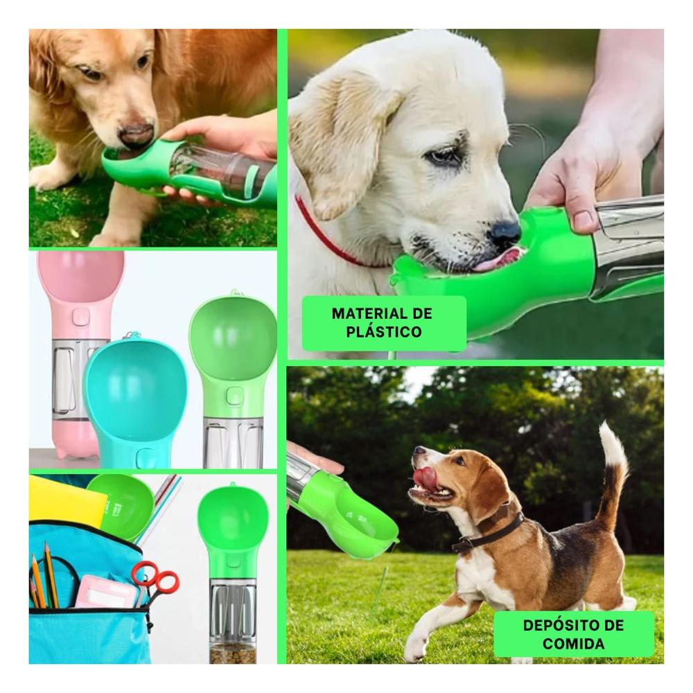 Botellin 4 en 1 Dispensador con Bolsita Verde Mediano Portatil Y+Post It