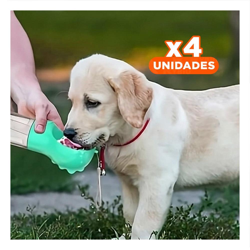 Pack4 Frasco Portatil 4 en 1 Dispensador con Bolsita Celeste Mediano