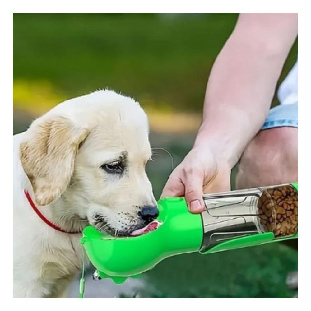 Dispensador 4 en 1 con Bolsita Verde Mediano Portatil Moderno