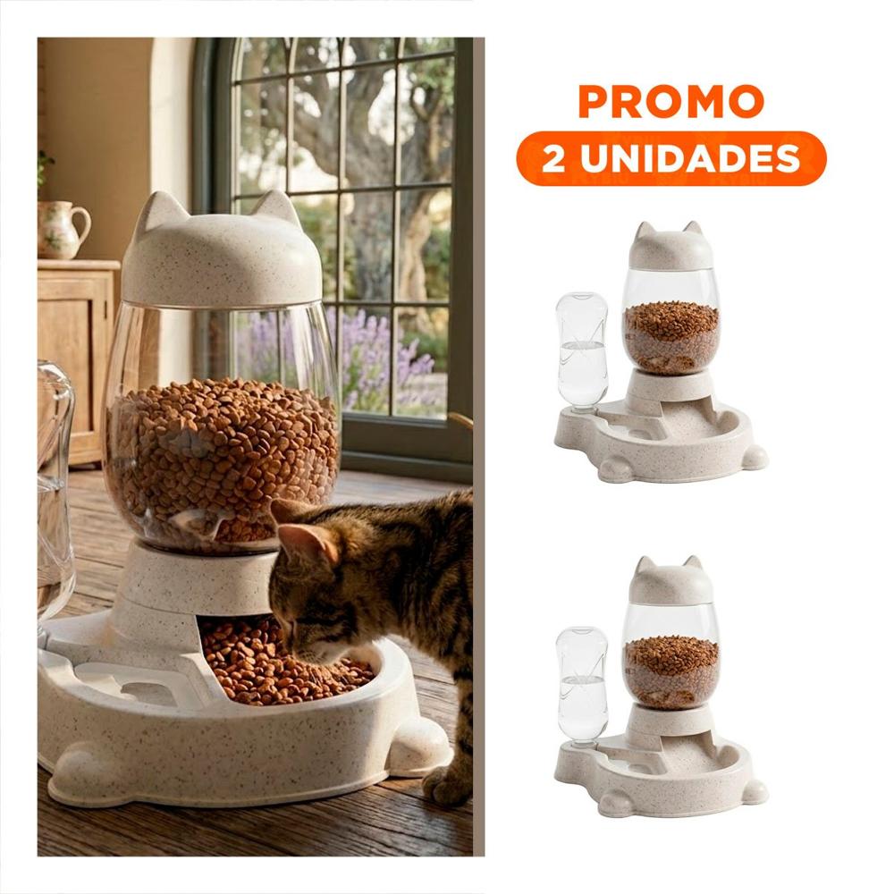 Pack2 Alimento Doble Pet Gato Blanco Blanco Compacto y Funcional
