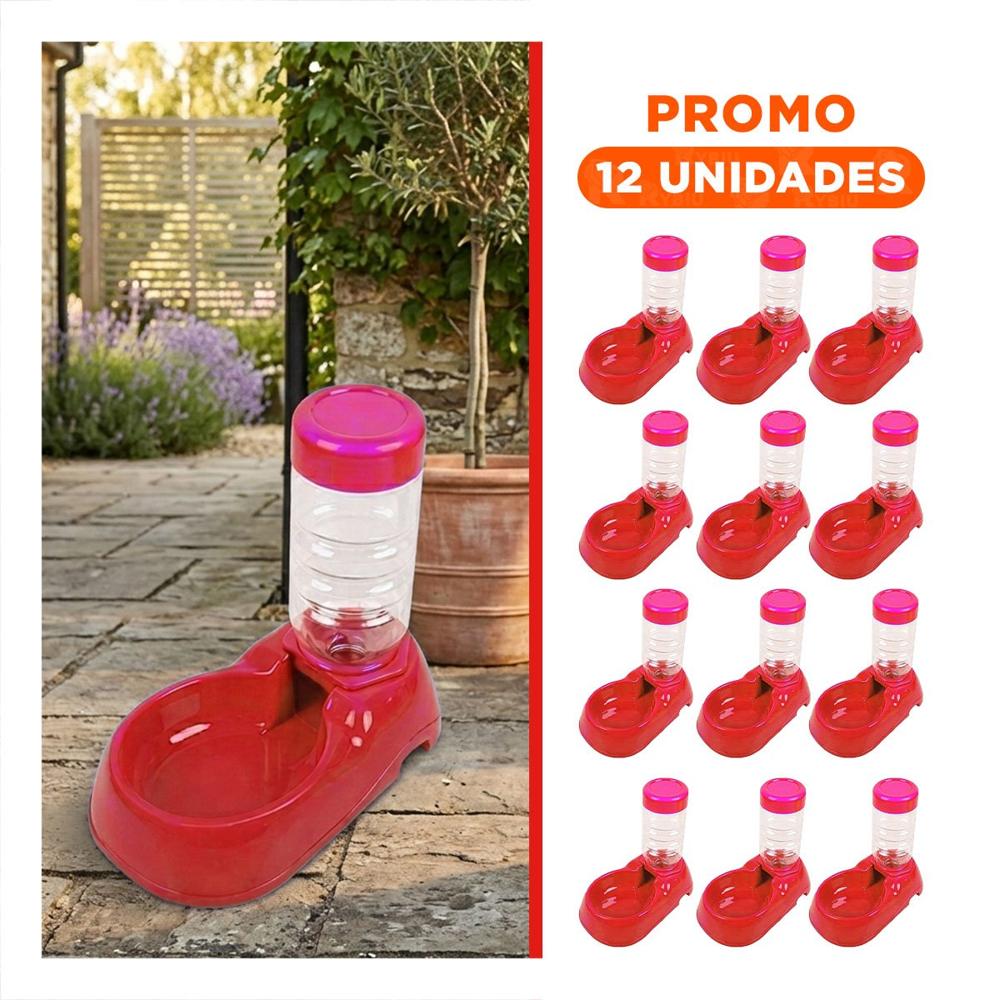 Pack12 Recipiente de Agua Rojo para Mascota Seguro y Estable y Durable Y+Regalo Sticker