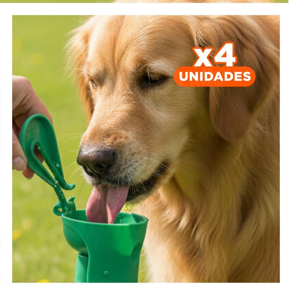 Pack4 Recipiente Compacto Verde para Perro con Dispensador Integrado