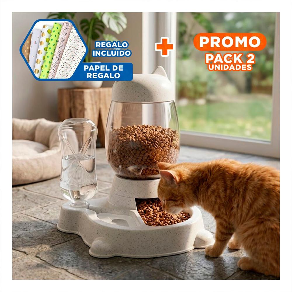Pack2 Alimento Unido Pet Gato Blanco Blanco Elegante Y+Papel Regalo