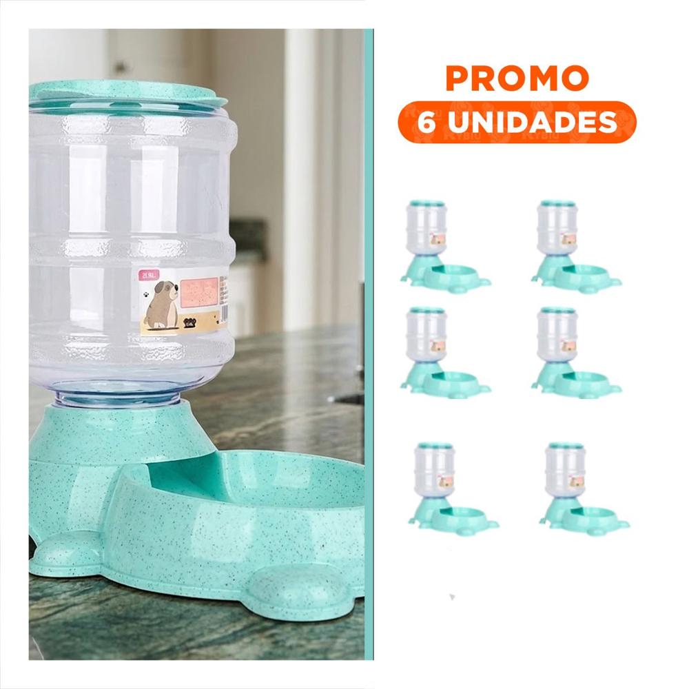Pack6 Unidad Practica para Perro Circular con Bidon de Plastico Verde
