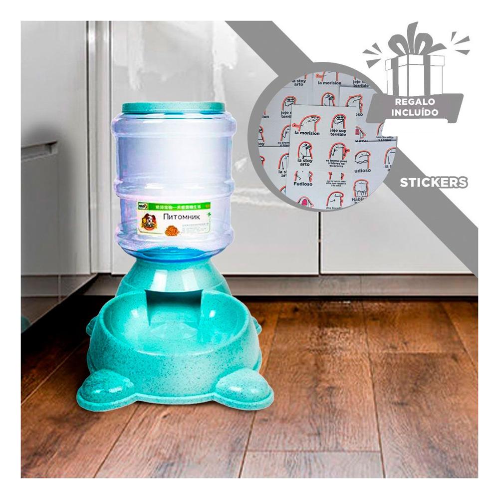 Estacion de Agua para Perro Circular con Bidon de Plastico Verde Y+Regalo Sticker