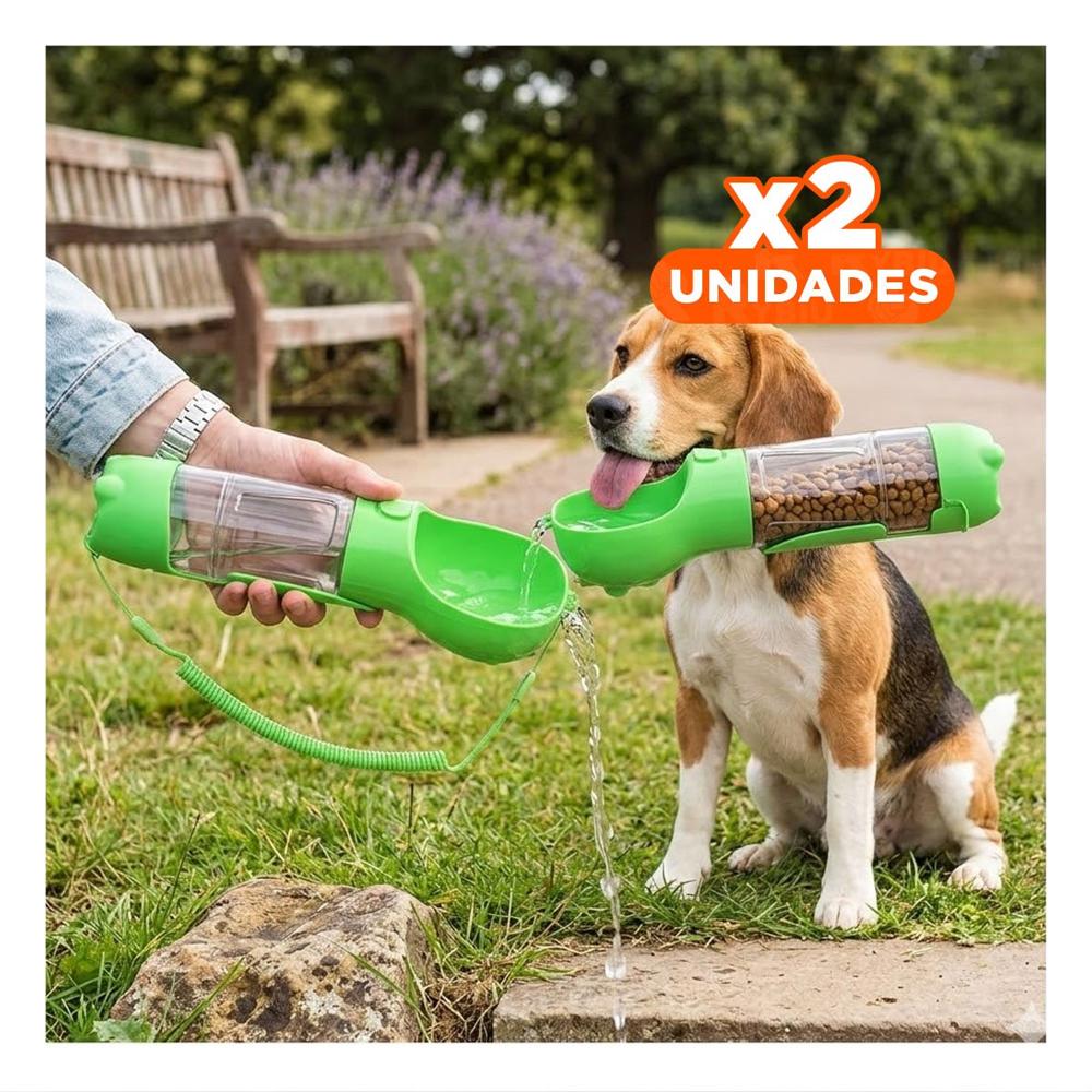Pack2 Unidad 4 en 1 Dispensador con Bolsita Verde Mediano Portatil Y+Regalo Sticker