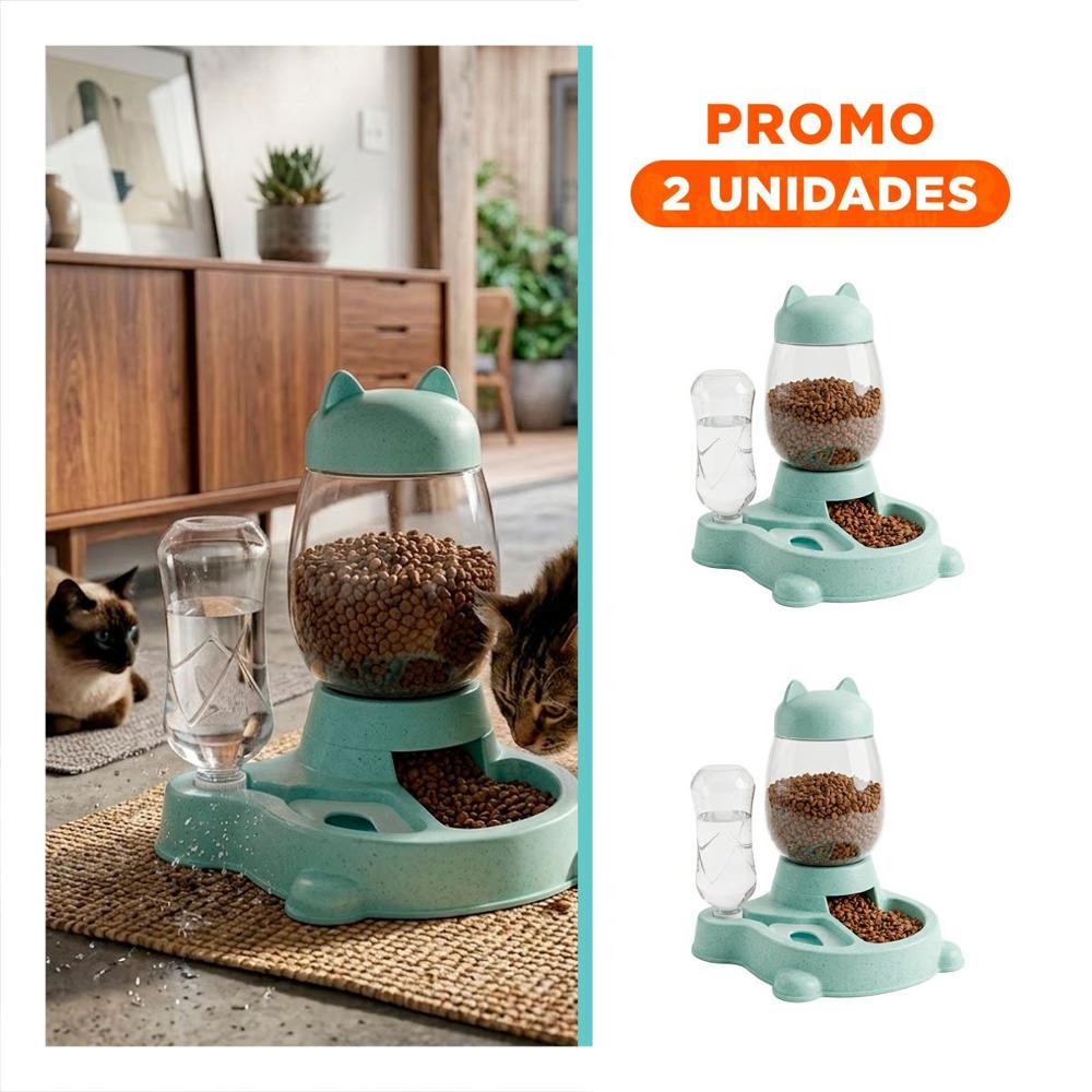 Pack2 Alimento Combinado Pet Gato Blanco Celeste Practico