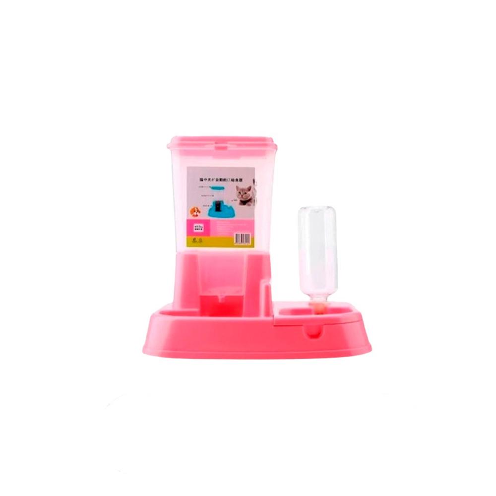 Bebedero Combinado para Mascota Rosado Durable y Estable Firme Y+Papel Regalo