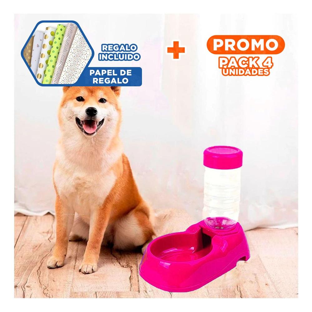 Pack4 Modulo de Agua para Mascota Rosado Durable y Estable y Firme Y+Papel Regalo