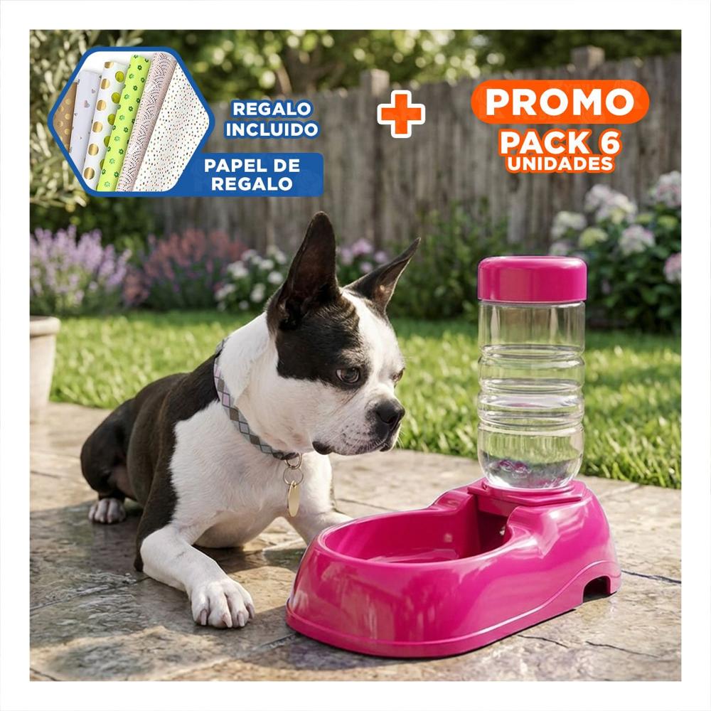 Pack6 Modulo de Agua para Mascota Rosado Firme y Practico y Resistente Y+Papel Regalo