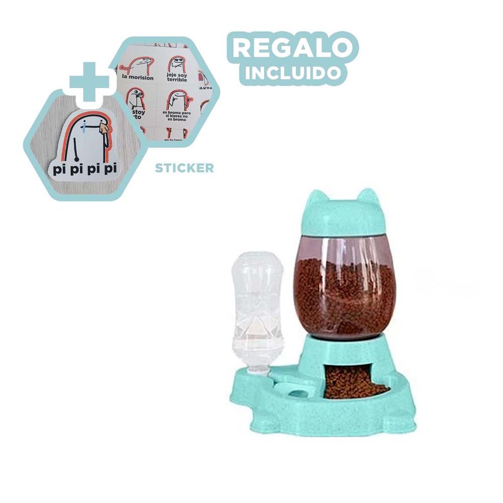 Comida Combinada Pet Gato Blanco Celeste Elegante Y+Regalo Sticker